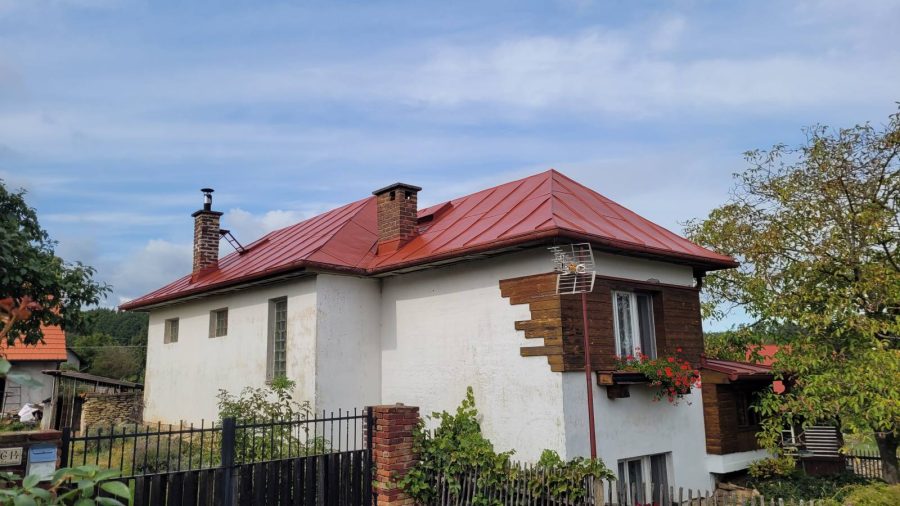 Nátěr plechové střechy Jankovice Chrudim