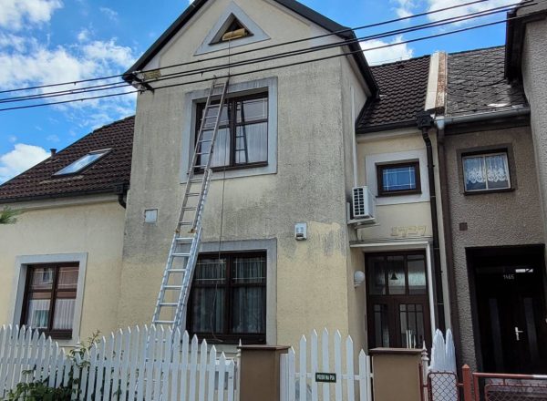 Tlakové mytí, zahubení mikroorganismů, preventivní nátěr fasády Pardubice