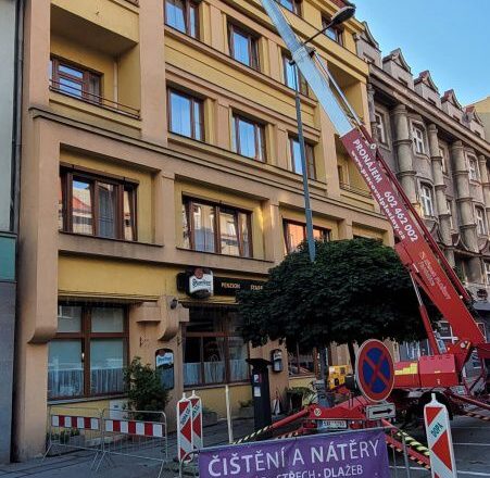 Vysokotlaké čištění, zahubení mikroorganismů, hydrofobní ochrana Hotel Staré časy Pardubice